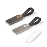 Metalen USB met siliconen grip kleur taupe grijs in doosje