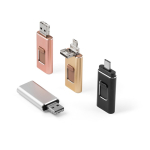 Metalen USB 4-in-1 met uitschuifbare clip kleur zwart
