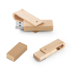 Draaibare USB van bamboe of esdoornhout kleur hout in doosje