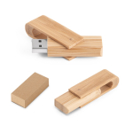Draaibare USB van bamboehout kleur naturel in doosje
