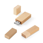 USB van bamboehout met afsluitdop kleur naturel in doosje