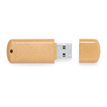Eco USB vierkant van tarwestro kleur naturel