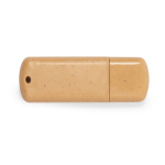 Eco USB vierkant van tarwestro kleur naturel