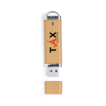USB van tarwestro met dop en bevestiging kleur naturel