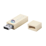 Klassieke USB met bamboehouten behuizing en dop kleur licht hout