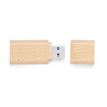 USB met bamboehouten behuizing en afsluitdop kleur naturel