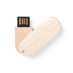 Draaibare slanke USB met houten behuizing