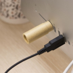 Voordelige cilindrische USB-stick van gerecycled karton kleur naturel