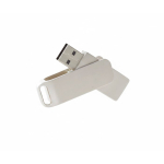 USB-stick met metalen behuizing en clip kleur zilver