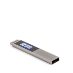 Platte metalen USB-stick met ledverlichting voor logo kleur zilver met jouw bedrukking