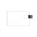 Transparante USB-kaart full colour bedrukking op 2 zijden kleur rood-bruin