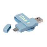 Dubbele USB van tarwestro met type-C aansluiting kleur blauw