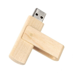 Draaibare houten USB met type-C aansluiting kleur licht hout