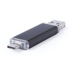 Aluminium USB met Micro-USB en type-C aansluiting kleur zwart