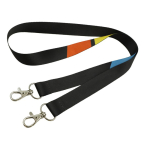 Op maat gemaakte lanyard met dubbele haak kleur wit