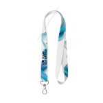 RPET-lanyard in full colour, op maat gemaakt, gemaakt in Europa kleur wit hoofdweergave