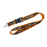 Dubbel-laags lanyard in full colour, custom made in Europa kleur donker oranje