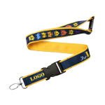 Custom made dubbellaags lanyard met veiligheidsluiting kleur geel