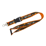 Custom made dubbellaags lanyard met veiligheidsluiting kleur oranje