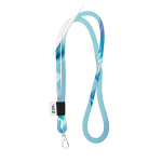 Tubulaire lanyard full colour bedrukt, custom made in Europa kleur wit hoofdweergave