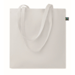 Fairtrade katoenen tas met lange hengsels in diverse kleuren 180g/m2 kleur wit tweede weergave