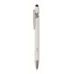 Gerecyclede aluminium pen met rubberen afwerking blauwe inkt