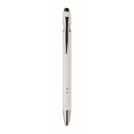 Gerecyclede aluminium pen met rubberen afwerking blauwe inkt tweede weergave