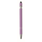 Gerecyclede aluminium pen met rubberen afwerking blauwe inkt vierde weergave