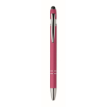 Gerecyclede aluminium pen met rubberen afwerking blauwe inkt tweede weergave
