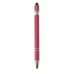 Gerecyclede aluminium pen met rubberen afwerking blauwe inkt vierde weergave