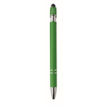 Gerecyclede aluminium pen met rubberen afwerking blauwe inkt vierde weergave