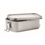 Lunchbox van gerecycled roestvrij staal met zijsluiting 750 ml kleur mat zilver tweede weergave