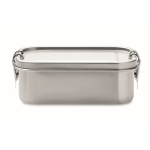 Lunchbox van gerecycled roestvrij staal met zijsluiting 750 ml kleur mat zilver derde weergave