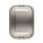 Lunchbox van gerecycled roestvrij staal met zijsluiting 750 ml kleur mat zilver vijfde weergave