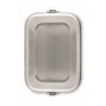 Lunchbox van gerecycled roestvrij staal met zijsluiting 750 ml kleur mat zilver zesde weergave