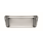 Lunchbox van gerecycled roestvrij staal met zijsluiting 750 ml kleur mat zilver zevende weergave