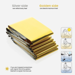 Herbruikbare waterdichte nooddeken met RPET-hoes kleur zwart vijfde weergave