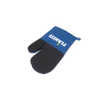 Keukenhandschoen van 100% katoen met antislip siliconen kleur koningsblauw afbeelding met logo