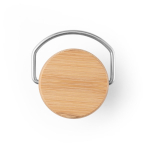 RVS-fles met bamboe dop met draaglus 580ml kleur zwart zesde weergave