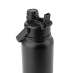 RVS fles met dubbelwandige isolatie en 2-in-1 drinktuit 830ml kleur zwart tweede weergave