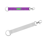 Korte lanyard van gerecycled polyester met ring en karabijnhaak 2 x 1,5cm diverse kleuren
