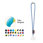 Tubulaire lanyard, gemaakt in Europa, met standaard karabijnhaak diverse kleuren
