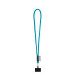 Tubulaire lanyard met musketonhaak en telefoonhouder 6,5 x 4,1 cm kleur lichtblauw eerste weergave