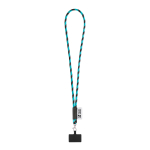 Tubulaire lanyard met musketonhaak en telefoonhouder 6,5 x 4,1 cm met afdrukgebied
