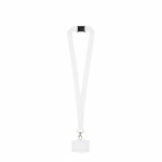 Gesublimeerde polyester lanyard met karabijnhaak, sluiting en kaart 2cm kleur wit