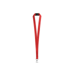 Polyester keycord met metalen musketonhaak en veiligheidssluiting 2 cm kleur rood