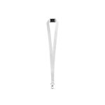Polyester keycord met metalen musketonhaak en veiligheidssluiting 2 cm kleur wit