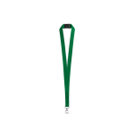 Polyester keycord met metalen musketonhaak en veiligheidssluiting 2 cm kleur groen