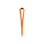 Polyester keycord met metalen musketonhaak en veiligheidssluiting 2 cm kleur oranje