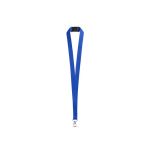Polyester keycord met metalen musketonhaak en veiligheidssluiting 2 cm kleur koningsblauw